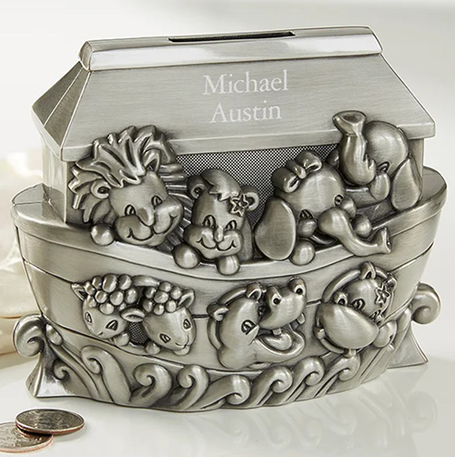 Personalized Silver Bank