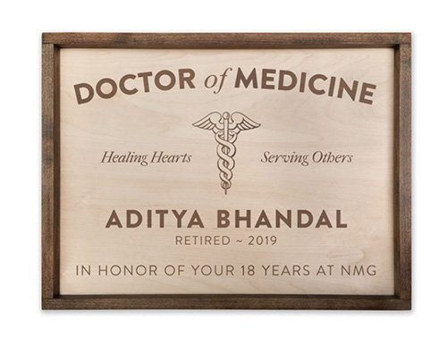 gifts for medical school graduates - Doctor of Medicine Personalized Plaque