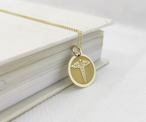 gifts for medical school graduates - 14K Gold Medic Necklace