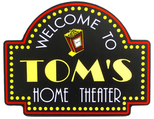 popcorn lover gifts - Personalized Home Theater Plaque