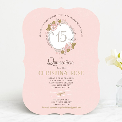 Quinceañera gifts - Delicate Pink Invitations