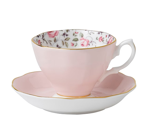 Quinceañera gifts - Rose Confetti Teacup and Saucer Set