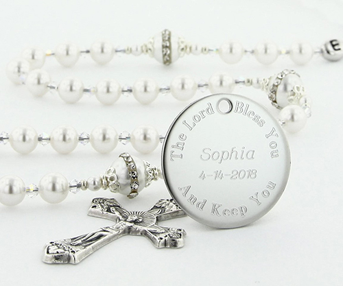 Silver and Pearl Quinceañera Rosary