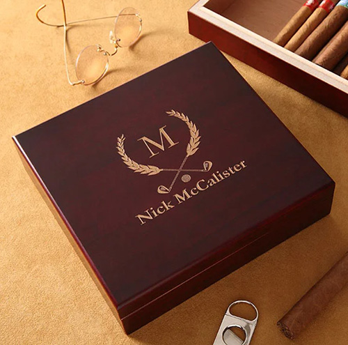 golf themed wooden keepsake box