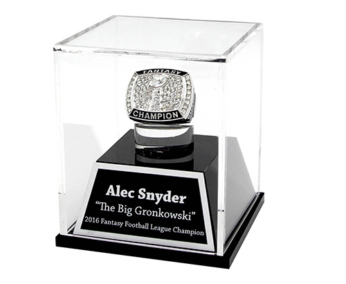 engraved championship ring display case