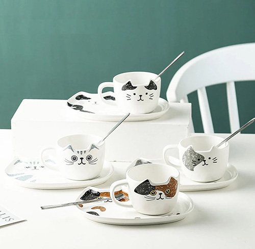 Cat Cappuccino Cup Set