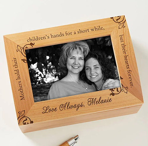 personalized wooden picture frame keepsake box