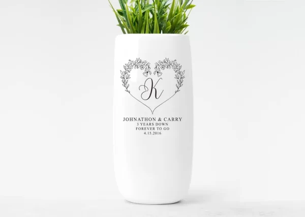 4th Anniversary gifts - Personalized Vase