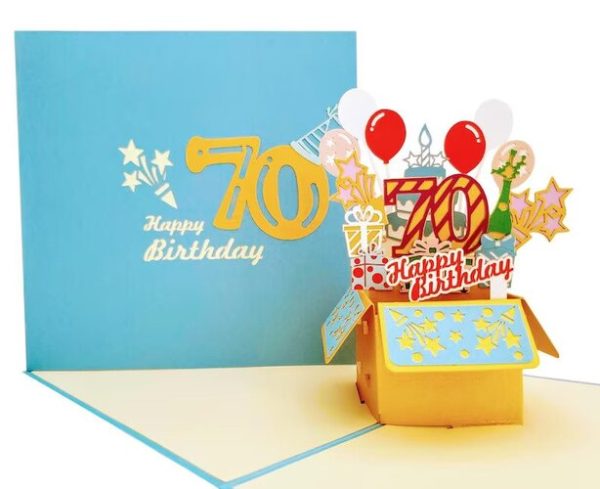 70th Birthday Gifts - Pop up Card