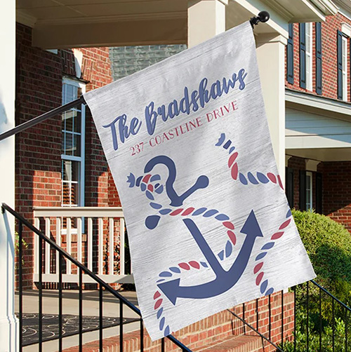 Custom Anchor House Flag - gifts for boat owners