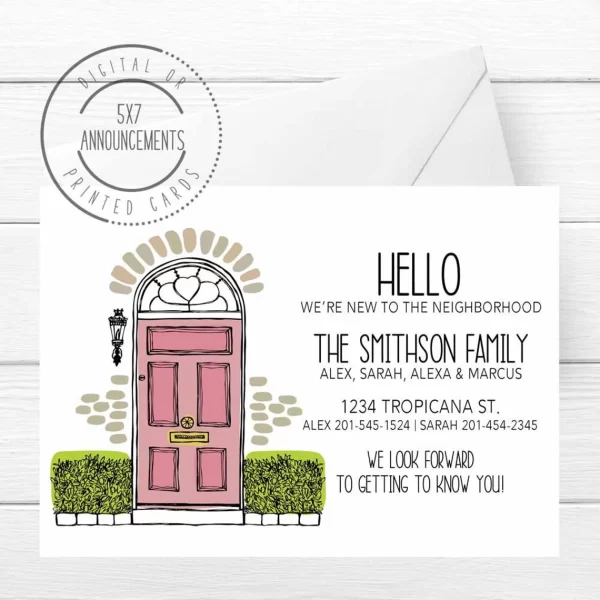creative gifts for neighbors - Announcement cards.