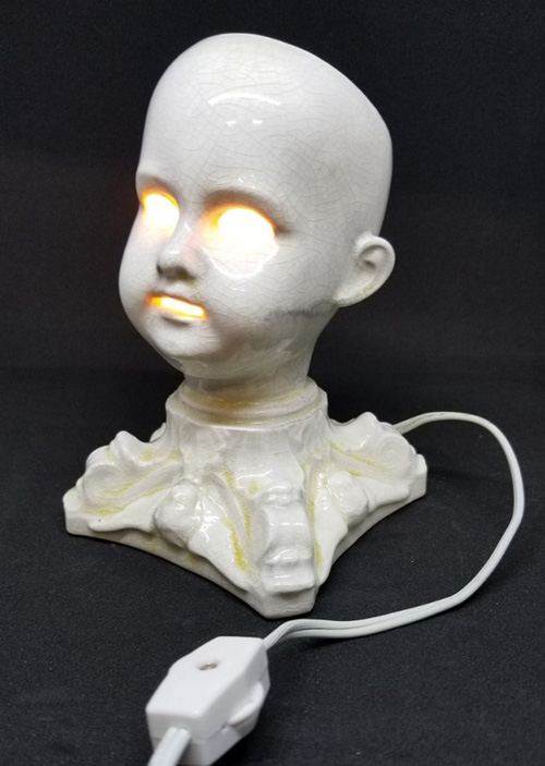 Creepy Doll Head Lamp- weird gifts