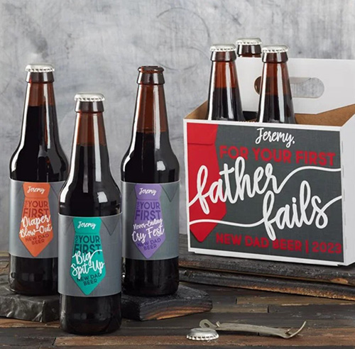 Personalized Beer Bottle Carrier - father's day gifts for new dads