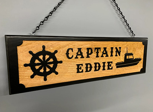 Personalized Wooden Captain Sign