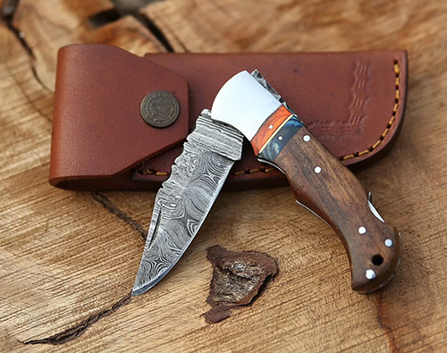 boyfriend graduation gift - Handmade Damascus Pocket Knife