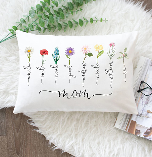 mother's day gifts for girlfriends - Personalized Family Pillow