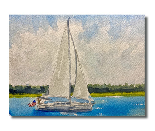 Custom Watercolor Boat Painting - gifts for boat owners