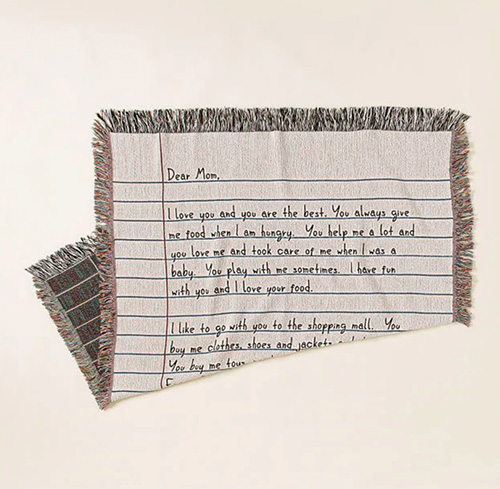 boyfriend graduation gift - Handwritten Letter Blanket