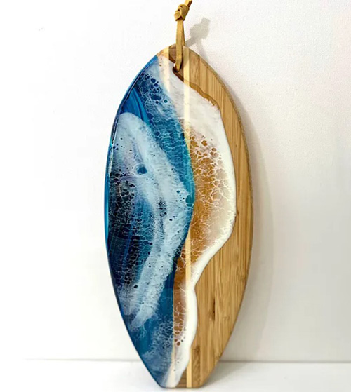 Hand Painted Seascape Surfboard Decor