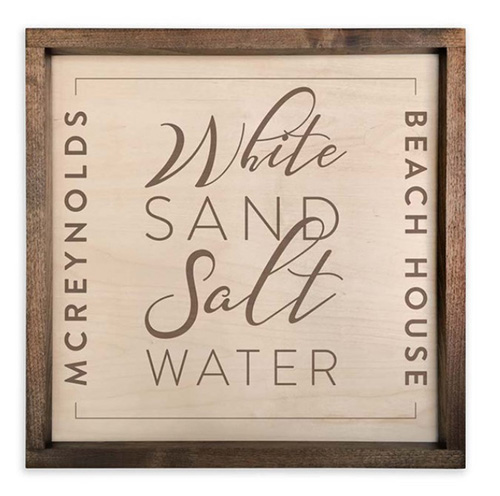 White Sand Salt Water Personalized House Sign