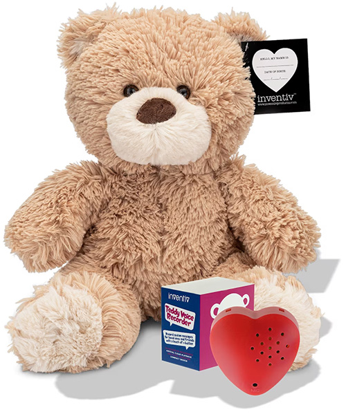 Teddy Bear with Heart Recorder - 5 senses gift ideas for her