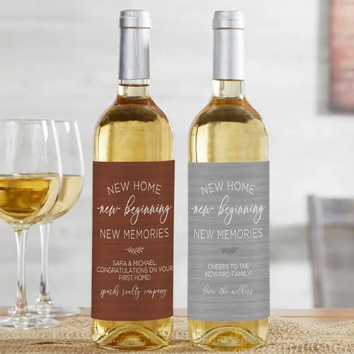 New Home New Memories Wine Bottle Label