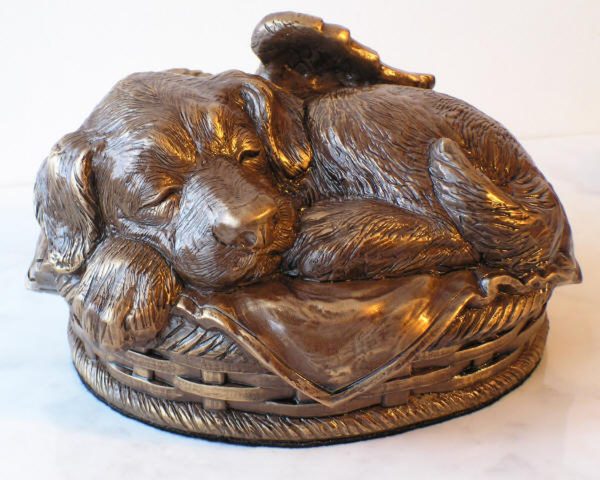 sleeping puppy angel urn