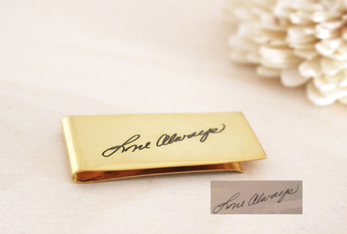 one month anniversary gifts for him - Engraved Money Clip