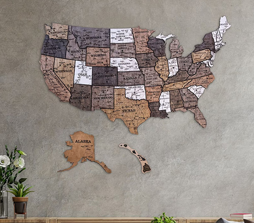 one month anniversary gifts for him - Wooden Wall Map & Markers