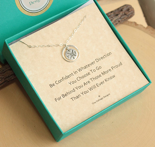 Personalized Message Compass Pendant