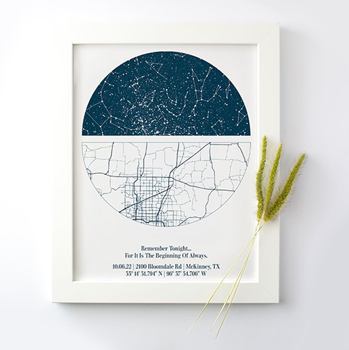 one month anniversary gifts for him - Custom Star Map