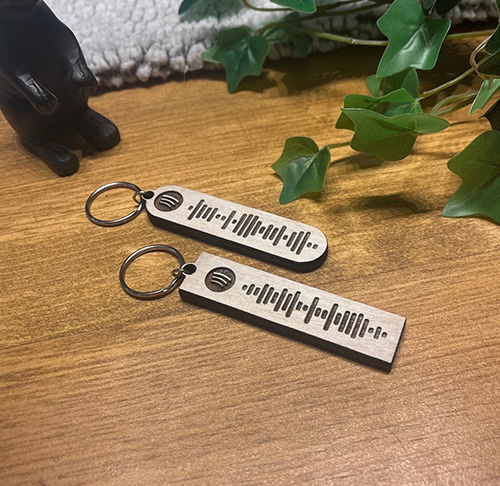one month anniversary gifts for him - Spotify Code Keychain