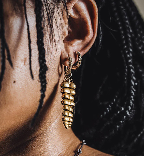 Rattlesnake Tail Earrings