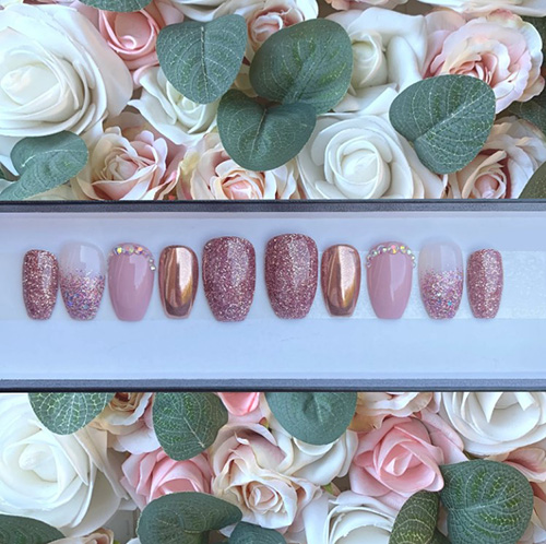 Rose Gold Press On Nails - birthday gifts for a 19 year old female