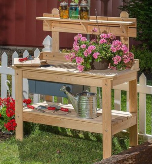 Outdoor Wooden Potting Table