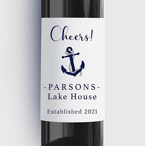 lake house gifts - Cheers! Lake House Wine Label
