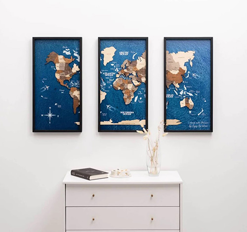 lake house gifts - Wooden Wall Map