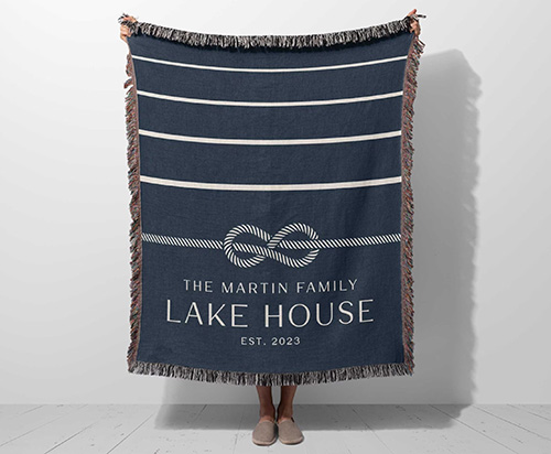 Lake House Family Blanket- hostess gift ideas for lake house