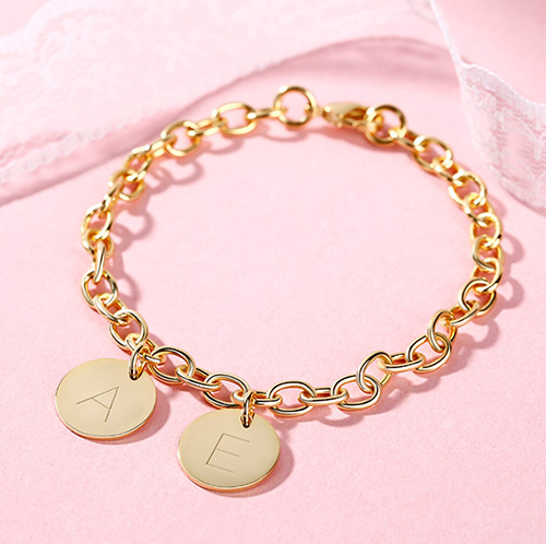 Personalized Disc Bracelet - 50th birthday gift ideas for mom