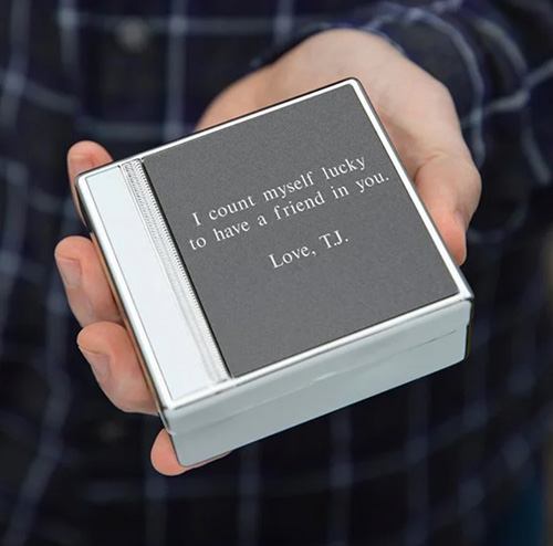 50th birthday gifts for dad - Engraved Silver Keepsake Box