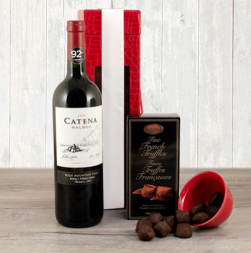 Red Wine & Truffles Gift Basket