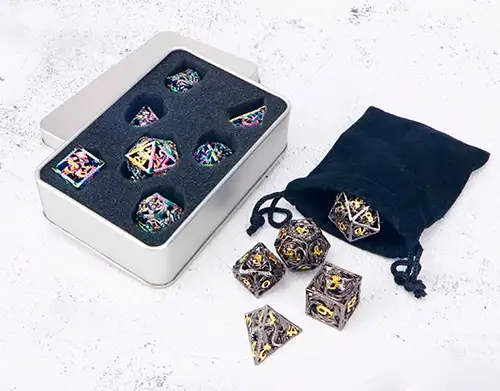 Metal DnD Dice Set - gifts for dungeon masters
