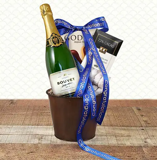 Congratulations Champagne Gift Basket - piano gift ideas