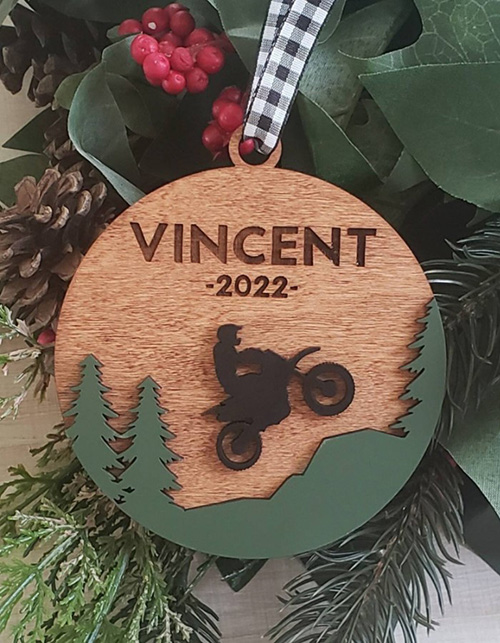 Personalized Motocross Ornament