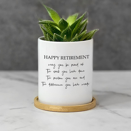 Happy Retirement Succulent Plant Pot