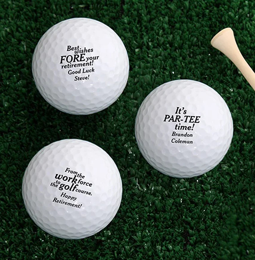Personalized Golf Ball Set - gift ideas for retiring principal