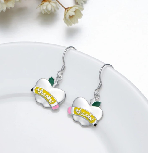 Thanks! Apple Earrings - gift ideas for retiring principal