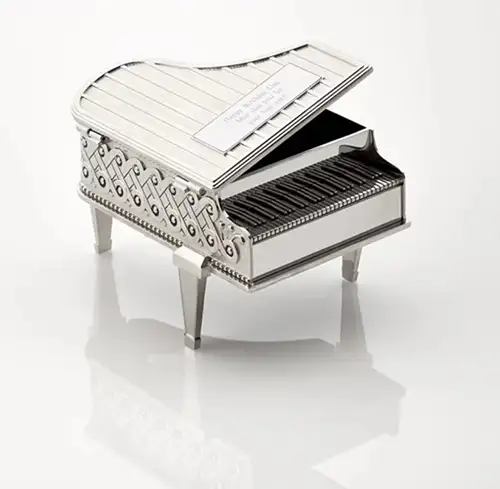 Engraved Silver Keepsake Piano - piano gift ideas
