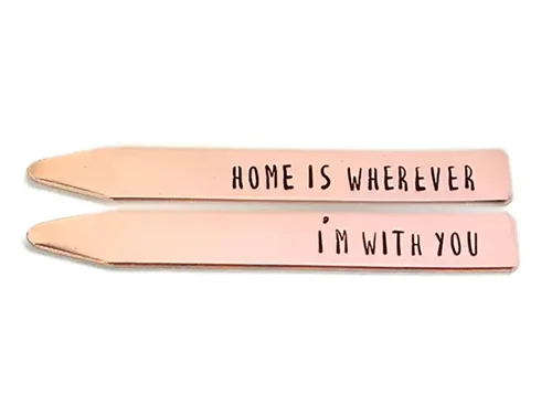 Home Is Where You Are Copper Collar Stays - copper gift ideas for him
