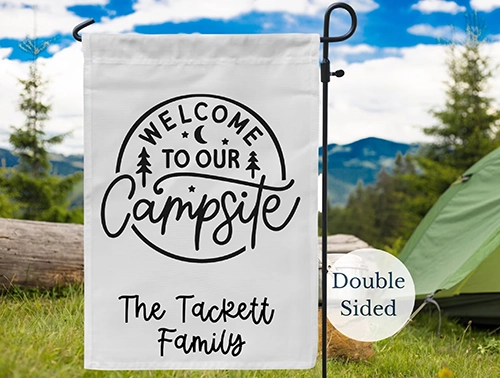 Personalized Campsite Garden Flag